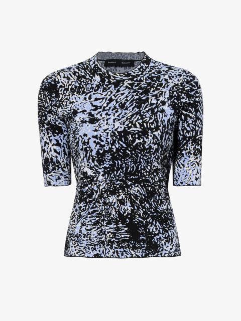 Greta Top in Printed Jacquard