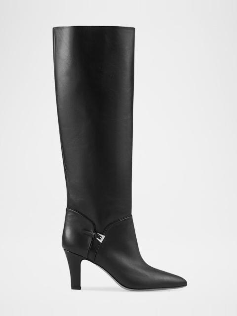 PARIS TEXAS Elsa Leather Mini Buckle Knee Boots