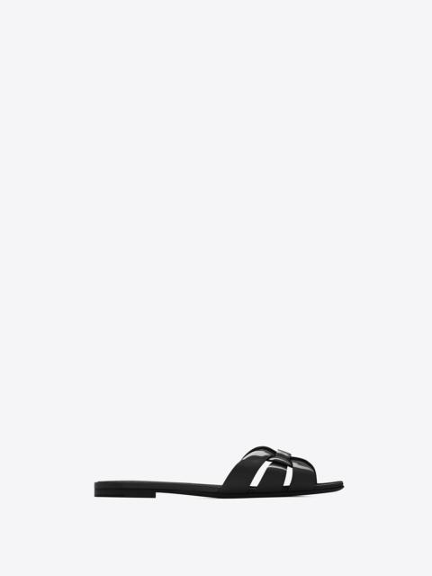 SAINT LAURENT TRIBUTE MULES IN PATENT LEATHER