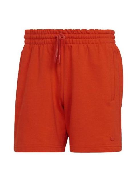 adidas Men's adidas originals C Short Ft Solid Color Lacing Sports Shorts College Orange Yellow HF6362