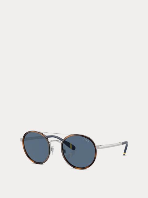 Polo Ralph Lauren Heritage Rowing Stripe Round Sunglasses