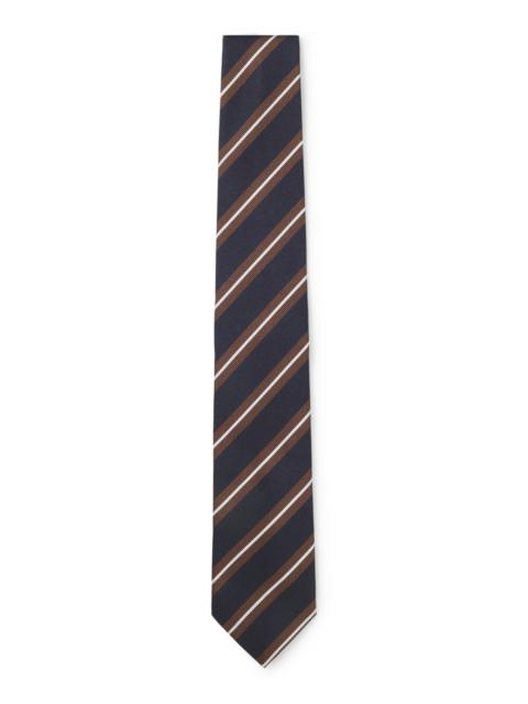 BOSS SILK-BLEND TIE WITH DIAGONAL STRIPES