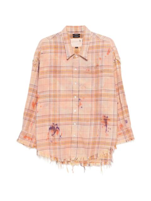 R13 long-sleeve plaid-pattern shirt
