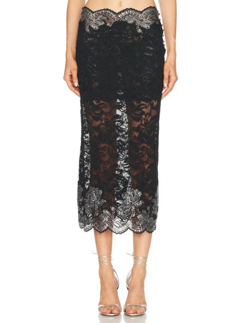 rabanne Studded Lace Midi Skirt