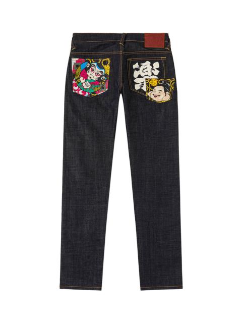 EVISU Kite Graphic Printed Pocket Jeans #2017