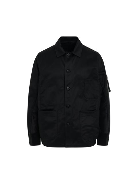 sacai Cotton Chino x Nylon Twill Jacket in Black