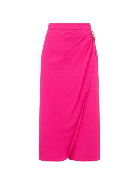Moschino crystal-embellished draped midi skirt