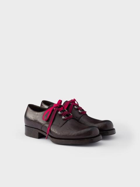 Prada Antiqued leather lace-up shoes