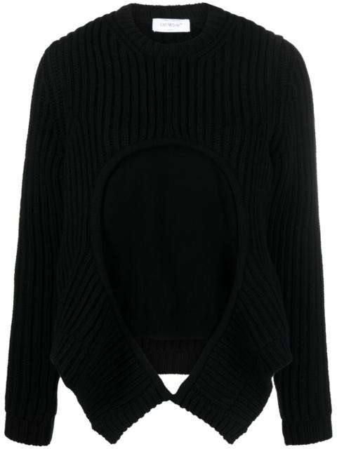 layered ribbed-knit jumper