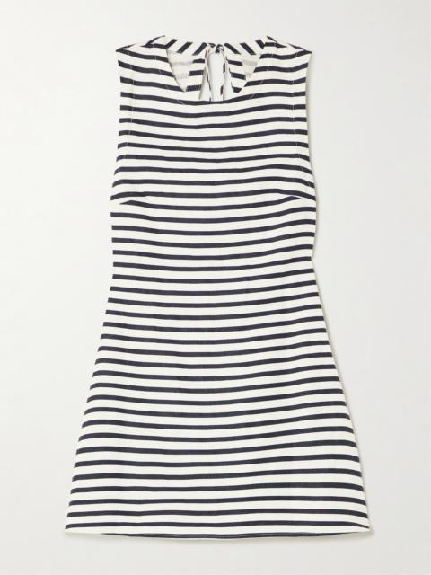 FAITHFULL Julia Open-back Striped Linen Mini Dress