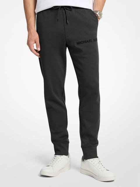 MICHAEL KORS Embossed Logo Cotton Blend Joggers
