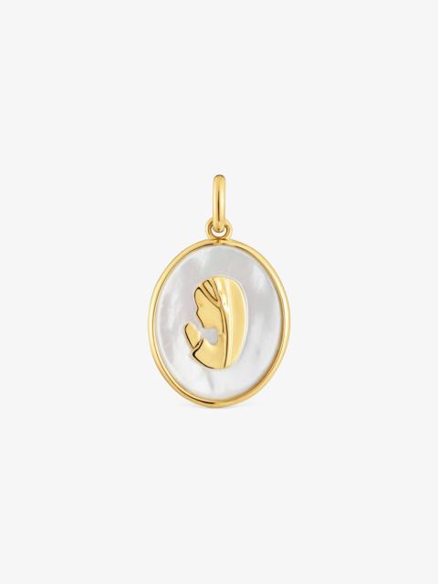 TOUS 18K solid gold and mother-of-pearl virgin Medallion pendant Devotion