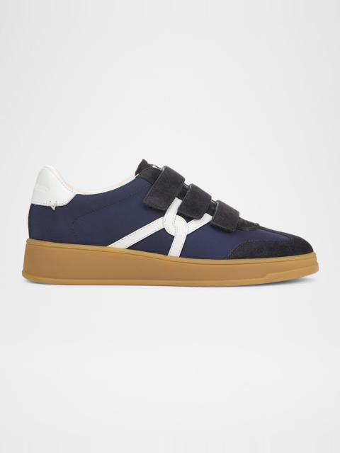 VERONICA BEARD Reagan Mixed Leather Triple-Grip Sneakers