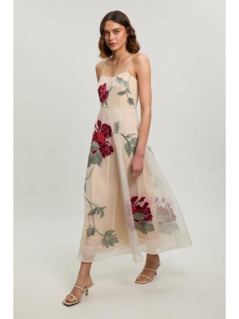 KAREN MILLEN Floral Embroidered Organza Bandeau Dress
