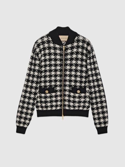 GUCCI Houndstooth bomber jacket