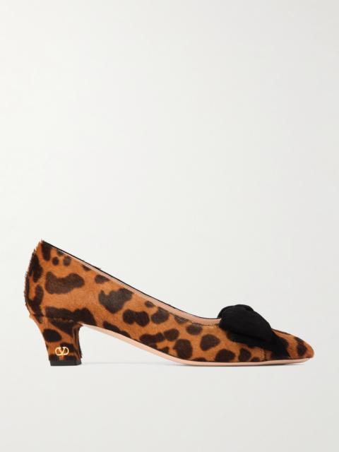 Valentino Bowow 25 Suede-trimmed Leopard-print Calf Hair Pumps