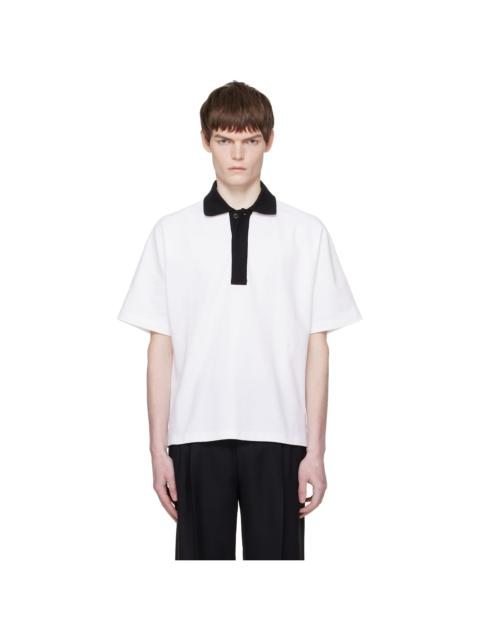 Lanvin White Contrast Collar Polo