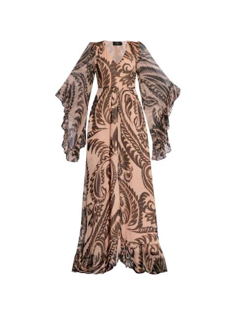 graphic-print silk maxi dress