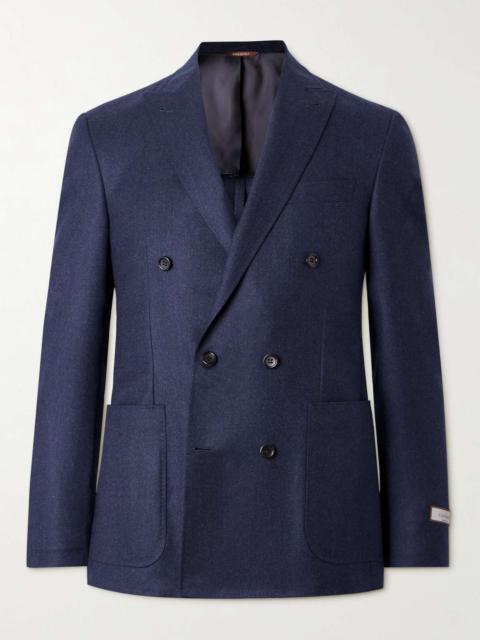 Kei Unstructured Double-Breasted 120s Wool-Flannel Suit Jacket