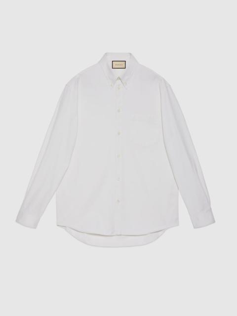 GUCCI Oxford cotton shirt with embroidery