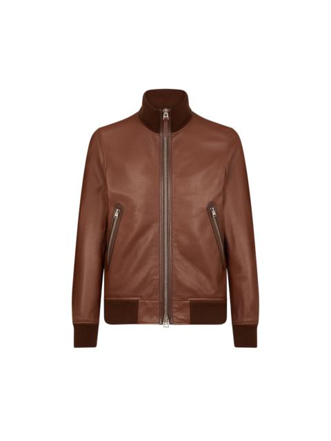 GRAIN LEATHER TRACK BOMBER