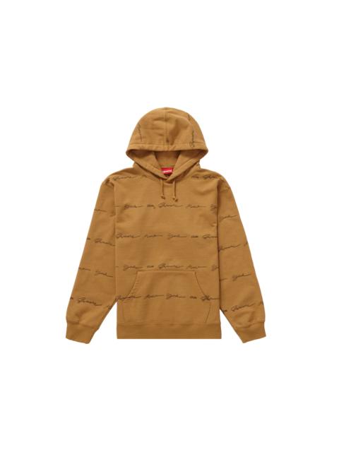 Supreme Supreme Script Stripe Hooded Sweatshirt Dark Mustard