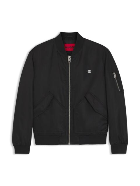 HUGO STACKED-LOGO BOMBER JACKET WITH WATER-REPELLENT FINISH