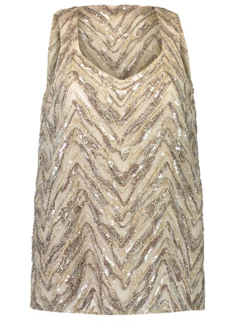 Brunello Cucinelli Chevron Embellished Tank