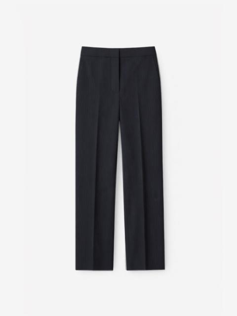The Frankie Shop Jet Slim Tailored Trousers - Black/White Pinstripe