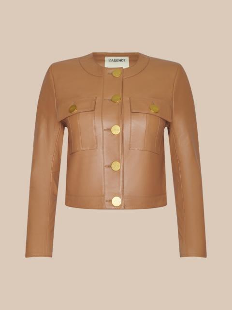 L'AGENCE Deidra Cropped Leather Jacket