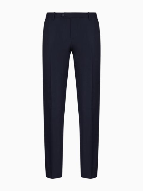 Worsted virgin-wool, creased trousers