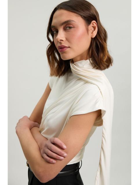 KAREN MILLEN Cowl Neck Tie Detail Jersey Top