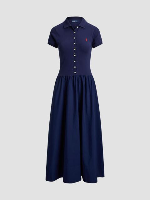 Polo Ralph Lauren Women's Hybrid Mesh Polo Maxi Dress - Newport Navy