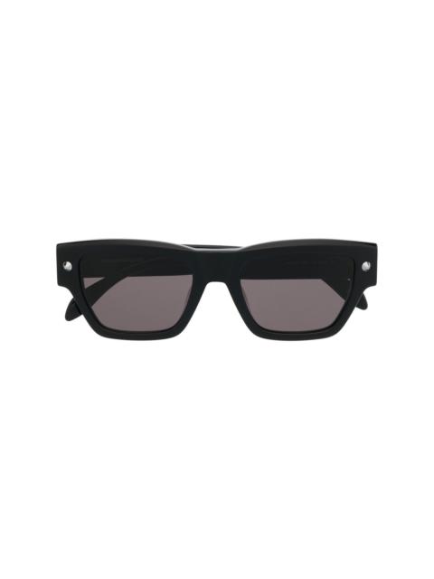 Alexander McQueen engraved-logo square sunglasses