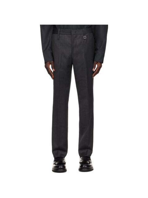 Wooyoungmi Gray Slim Straight Trousers