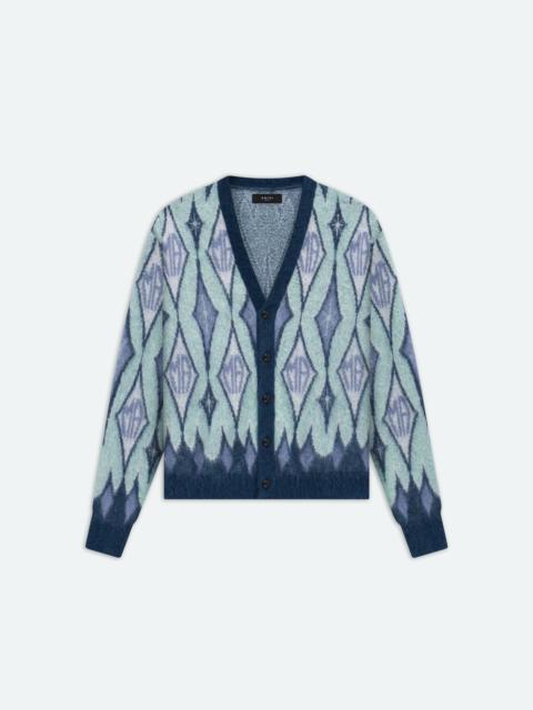 AMIRI ARGYLE MOHAIR CARDIGAN