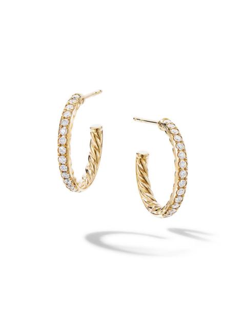 DAVID YURMAN Women's Pavé Hoop Earrings in 18K Yellow Gold - Diamond