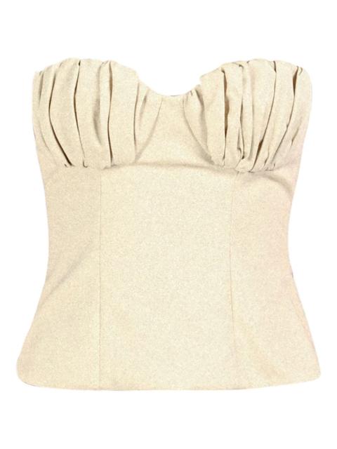 ROWEN ROSE ruched-bustier top