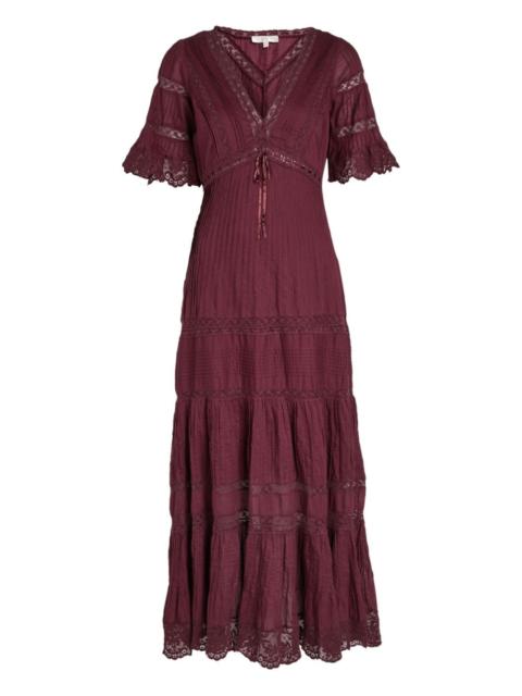 LoveShackFancy Marlowe lace-detail midi dress