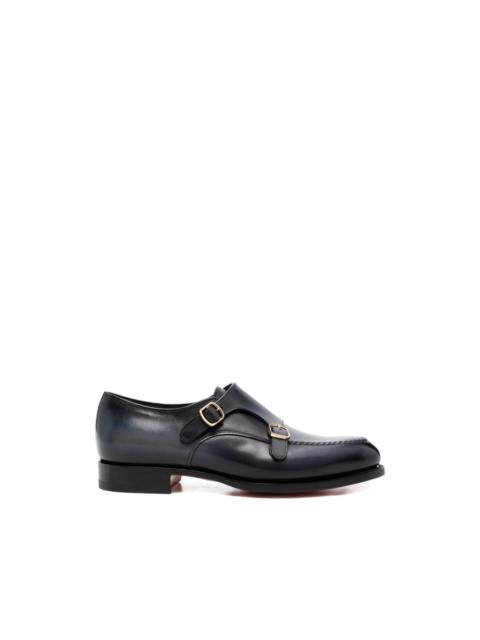 Santoni buckle-fastening leather monk shoes