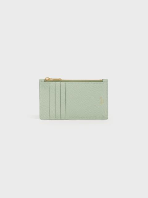 CELINE ZIPPED COMPACT CARD HOLDER IN GRAINED CALFSKIN