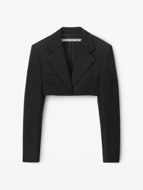 Alexander Wang cropped tuxedo blazer in wool tailoring