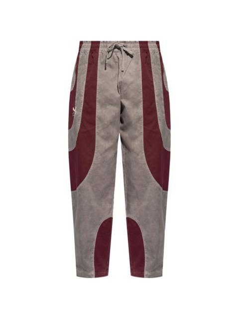 panelled cotton trousers