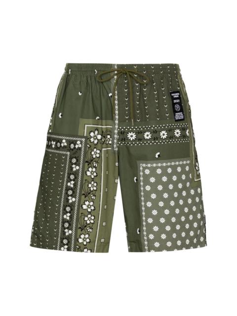 bandana patchwork Bermuda shorts