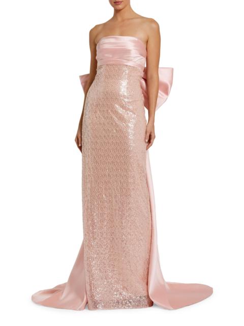 MAC DUGGAL Women's Embellished Bow Strapless Gown - Blush