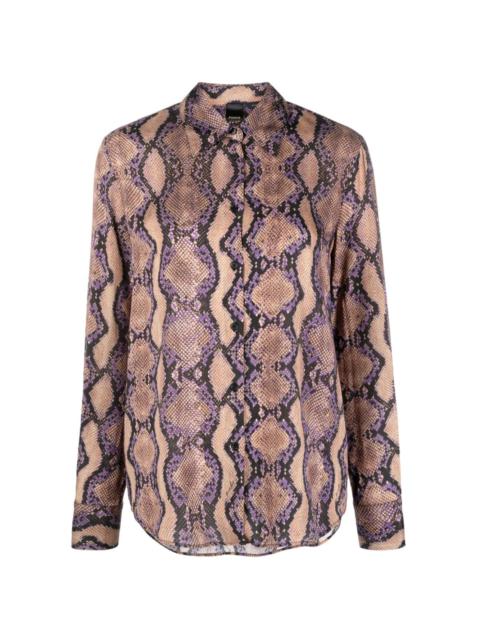 snakeskin-print long-sleeve shirt