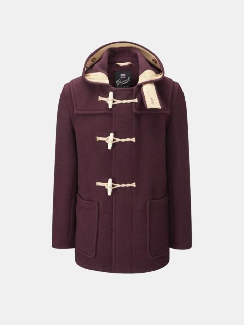 GLOVERALL Men's Mid-Length Monty Duffle Coat Burgundy (Archive)