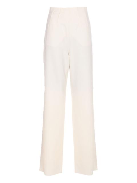 High-waisted wool trousers