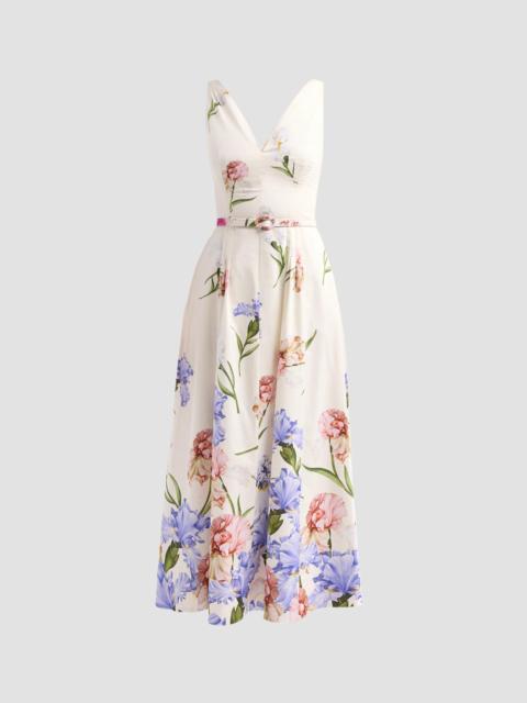 Oscar de la Renta Women's Iris Dégradé Poplin Midi Dress - Ivory Multi