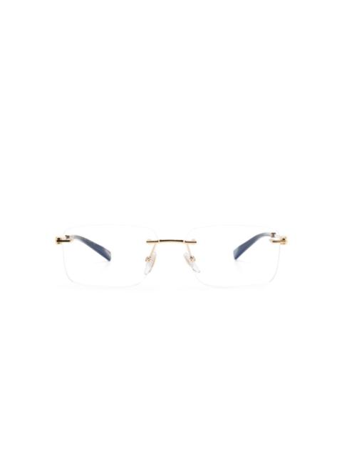 Chopard logo-engraved rectangle-frame glasses